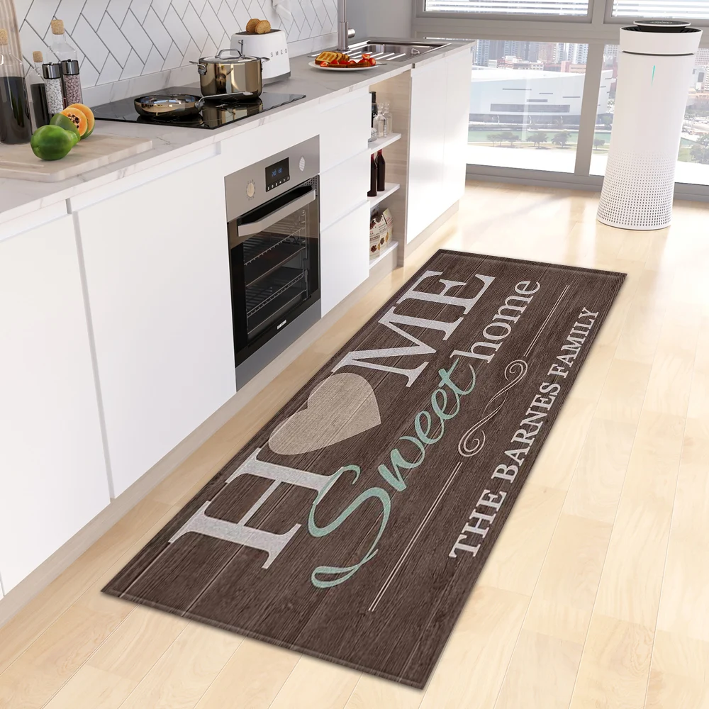 Kitchen Rug House Bedroom Non-Slip Foot Mat Entrance Doormat Wood Grain Living Room Floor Bath Balcony Hallway Decoration Carpet