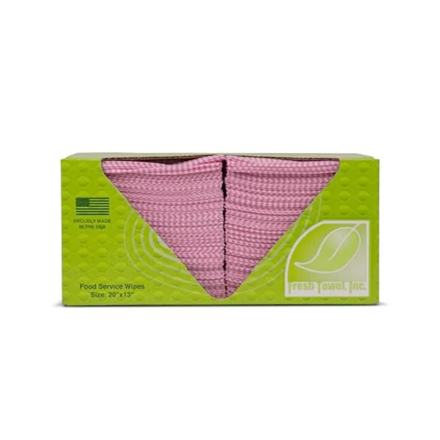 

Многоразовые бумажные полотенца Fresh Towel для общепита - 1/4 сложения, 13 x 20 дюймов - с рисунком, 1 коробка (200 шт.), универсальные чистящие полотенца