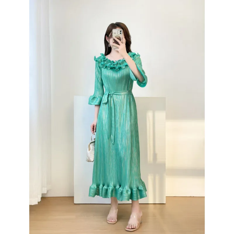 Vestido de noche pado de punto ueso para mujer, estilo transfronterizo, sin cintura, con diseño de bola de nieve, para i...