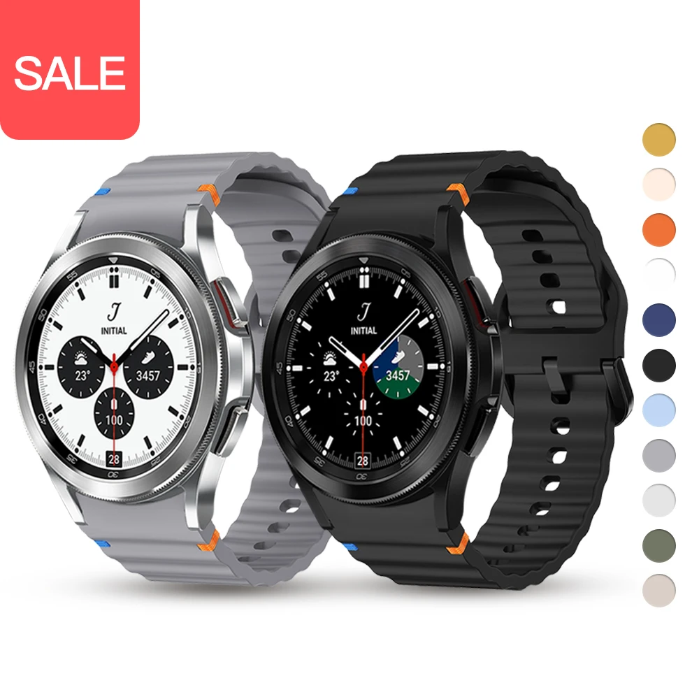 Silicone Sport Band Compatible with For Galaxy Watch FE 6 5 4 4mm 40mm Band No Gap Sporty Strap for Samsung Watch 7 40mm 44mm