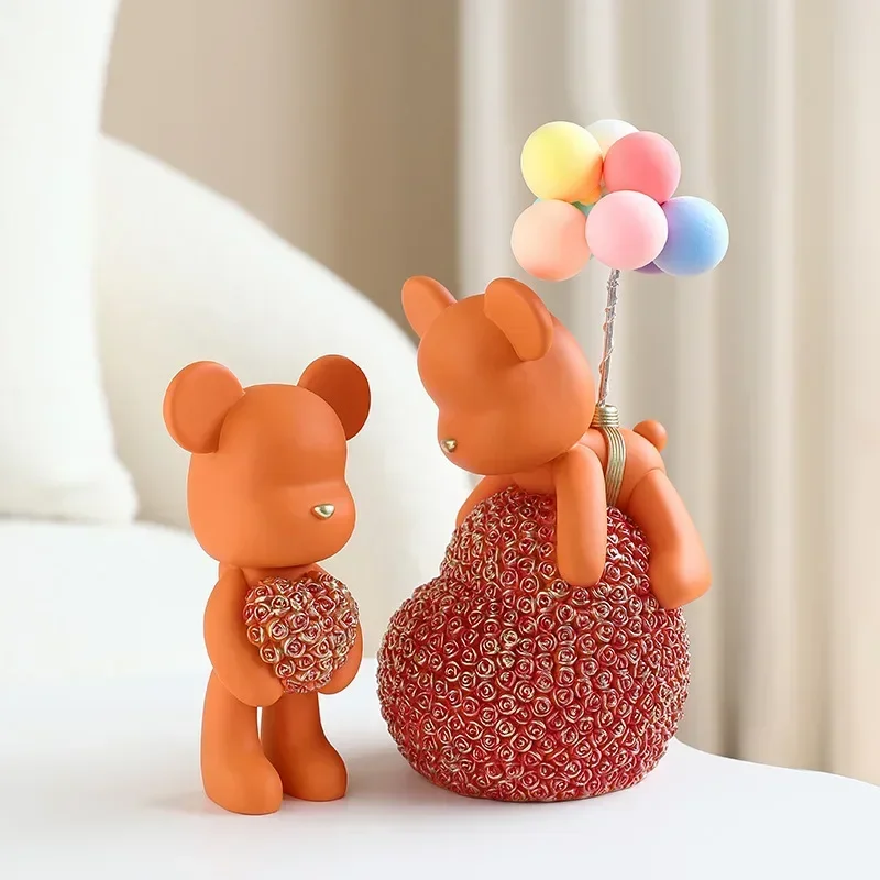 

Bear Figurines Home Decor Resin Statue Desktop Ornament TV Cabinet Office Living Room Bedroom Cute Home Decorations