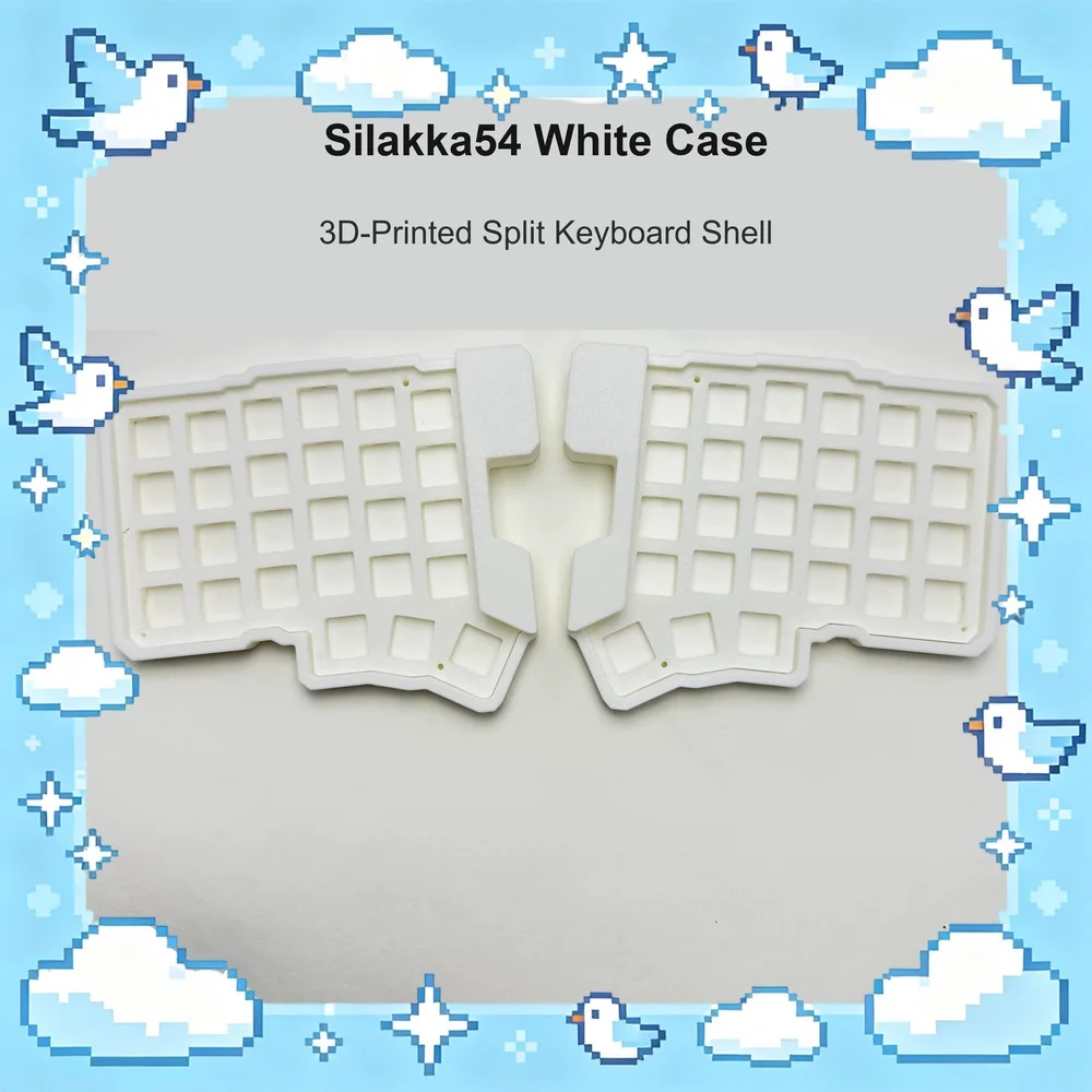 Silakka54 Split Mechanical Keyboard 3D Printed Case Shell Left and Right Set