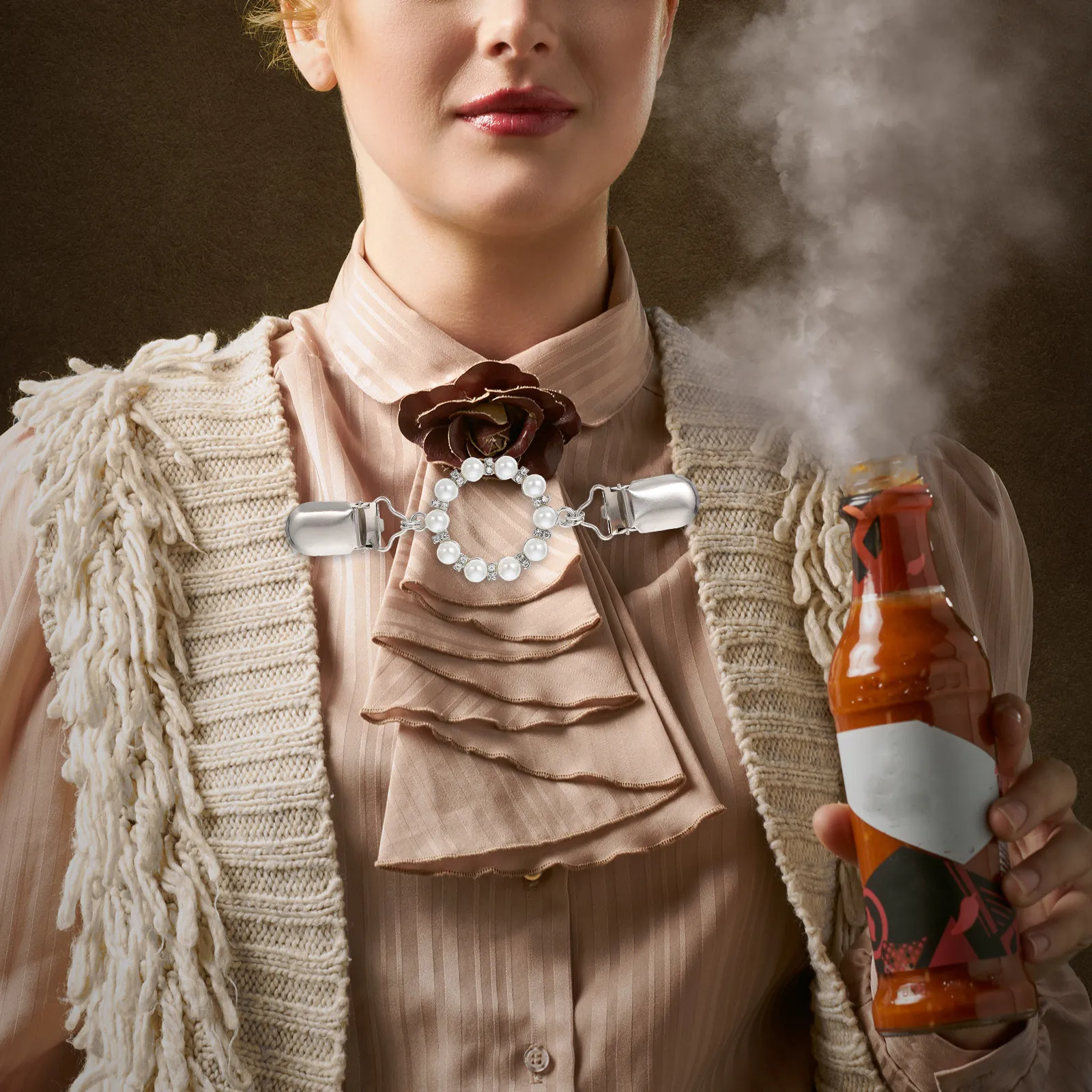 

2 шт. стильных металлических зажимов для шелковых платков, премиум-класса, для свитеров, шалей, кардиганов, воротников, платьев, брошей и аксессуаров