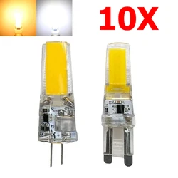 10pcs/lot Dimmable COB LED Light Bulb G9 G4 12V 220V Mini Silicon Lamp 3W 6W Warm/Cool White Chandelier For Home Lighting