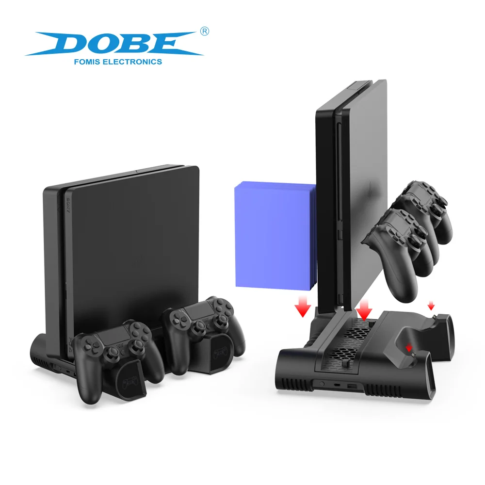 Stazione ventola di raffreddamento con supporto PS4 per Playstation 4/Slim/Pro con doppio controller Stazione dock per caricabatterie con porta EXT