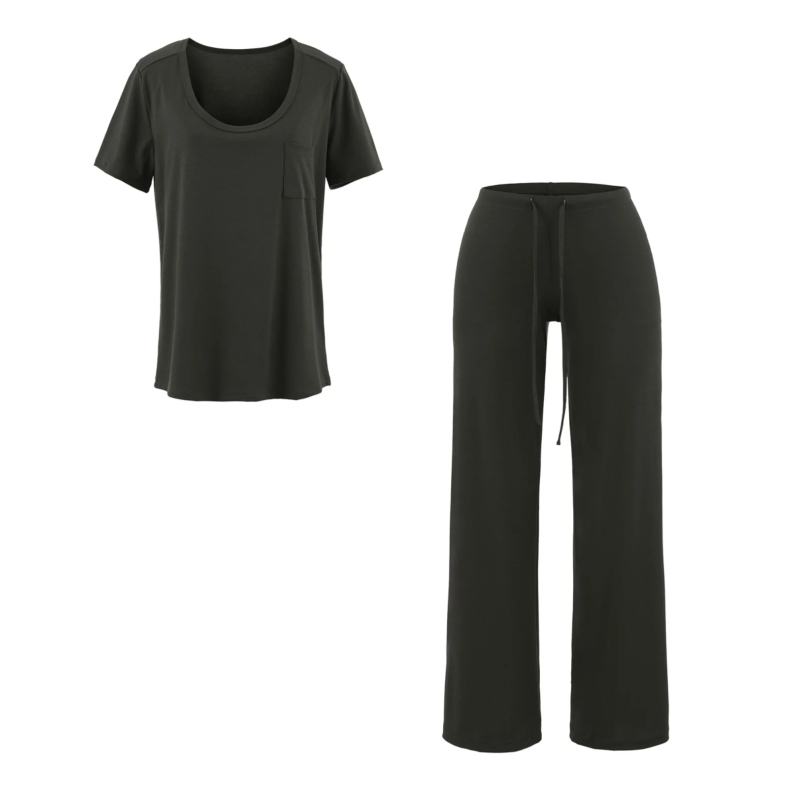 Cseta de Manga Corta Hoada Estilo Urbano para Mujer, Plones Casus con Cintura Baja y Cordón Ajustable, Moda Veran...