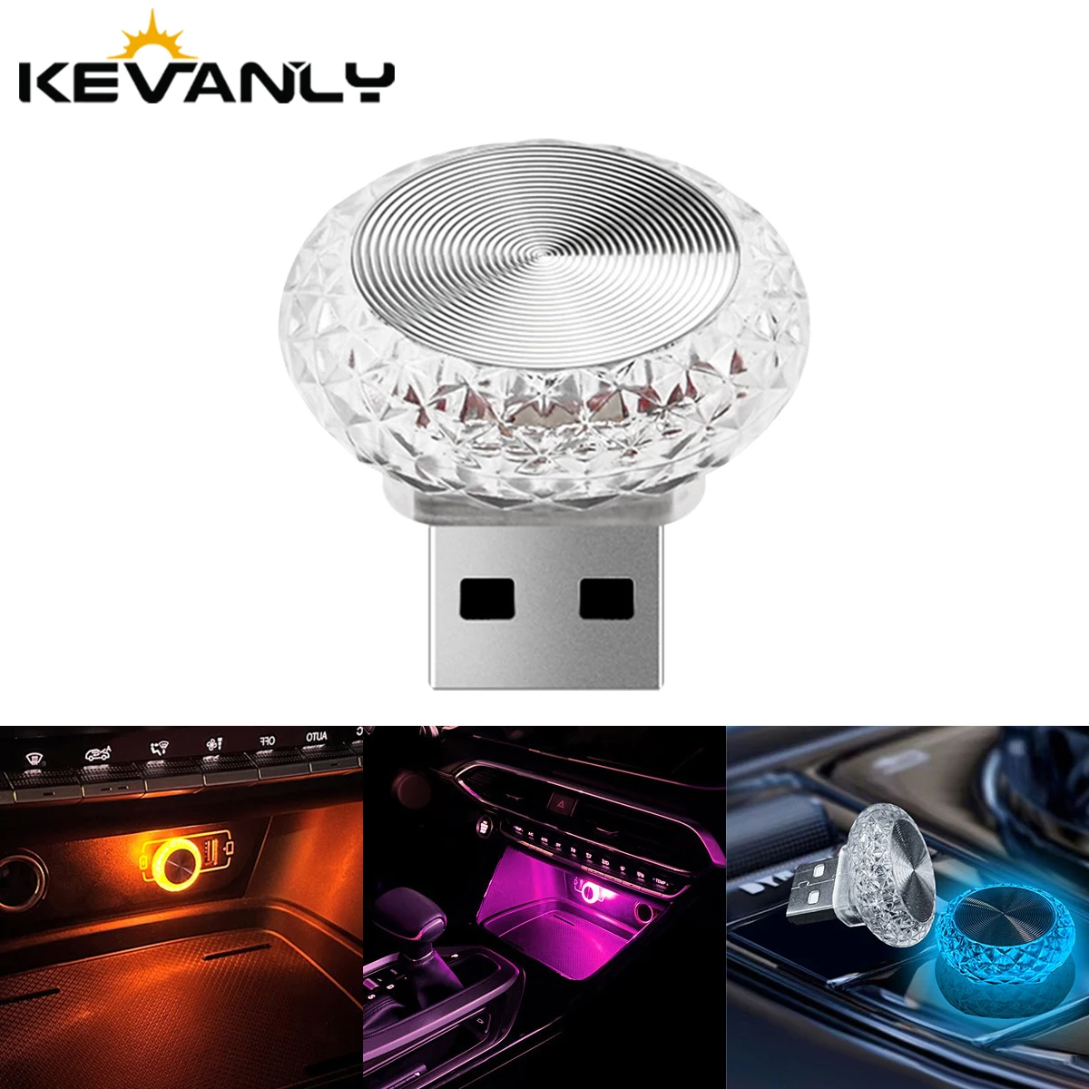 1 Pc RGB Car USB Ambient Light Mini LED Decorative Atmosphere Lamps For Auto Interior Environment Light Computer Light Plug Play