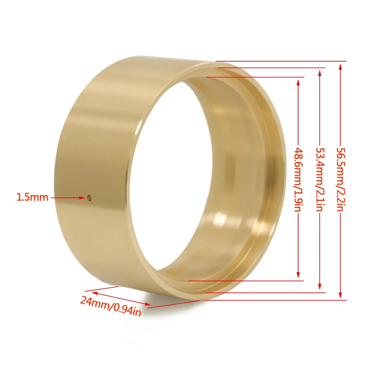 Anneau de verrouillage de poids en laiton, 95 g/pièce, adapté aux jantes de 1.9 pouces pour plates-formes RC chenille SCX10 Pro Capra TRX4 VS4-10 Element Enduro TF2