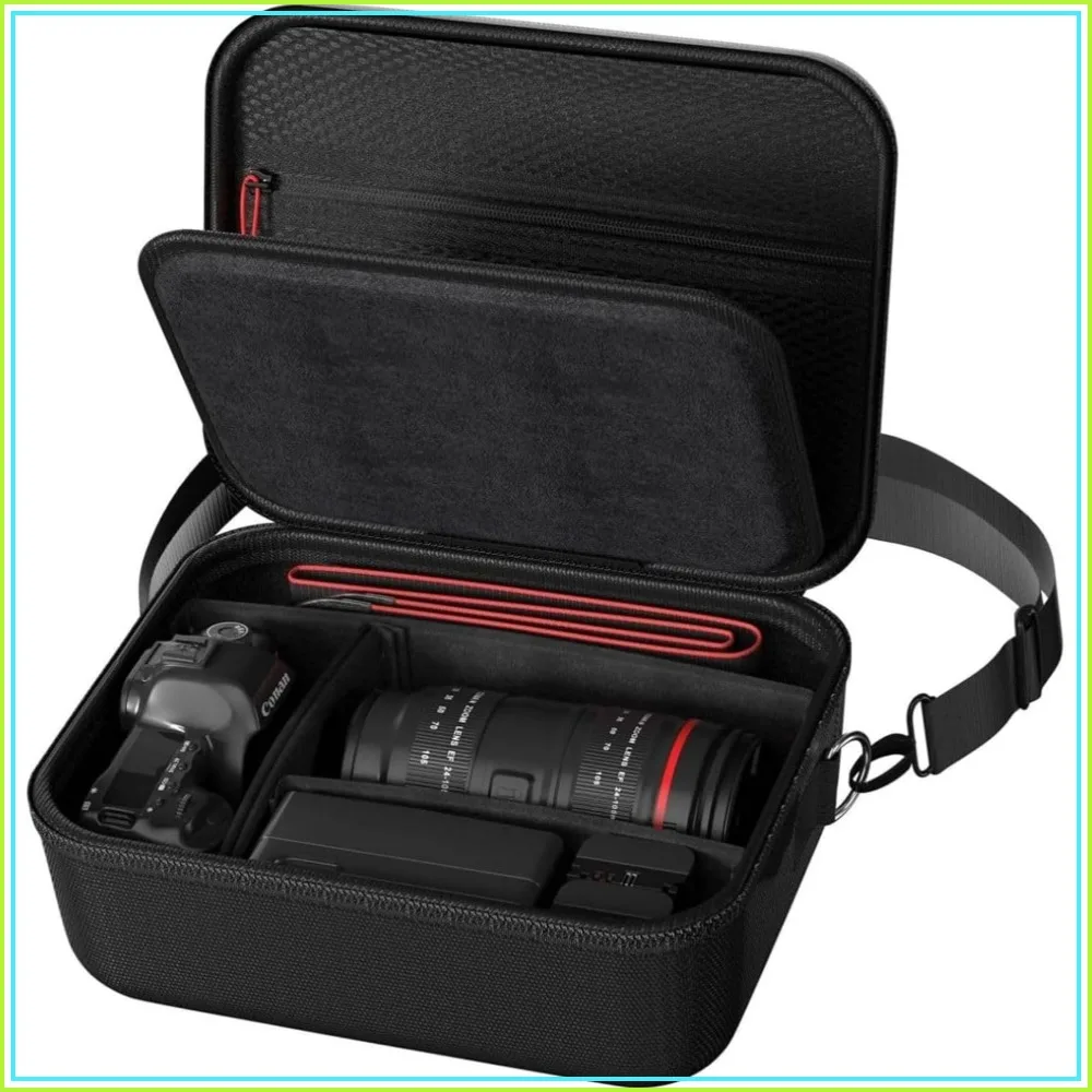

Hard Shell Camera Case for Canon/Nikon/Sony DSLR & Mirrorless, Padded Travel Bag with Shoulder Strap & Dividers