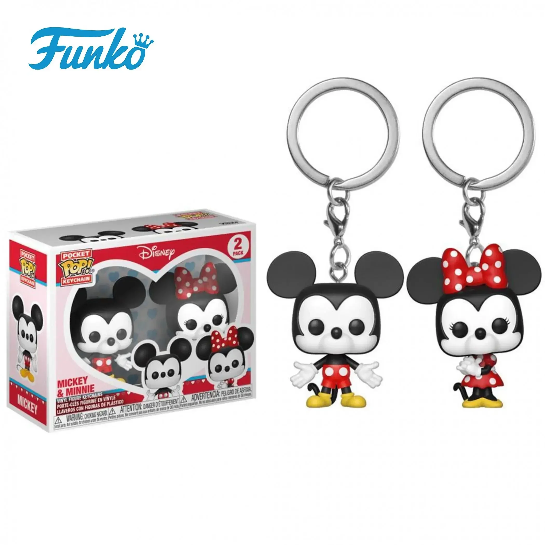 FUNKO Pop New Keychain Katy Black Panther Spider Deadpool Gamer Lilo Stitch Mickey Minnie Chooper Optimus Prime Kid Gift