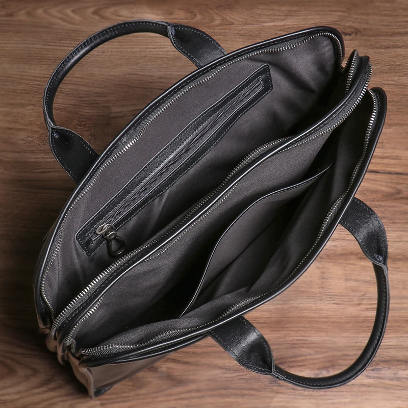 GURO Borsa da uomo in vera pelle dal design di lusso Valigetta da viaggio d'affari Borse a tracolla casual in pelle bovina naturale per laptop da 16 pollici