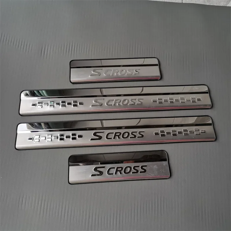 For Suzuki SX4 S-Cross S Cross 2014-2021 Stainless Steel Door Sill Scuff Plates Protector Guard Stickers Car Styling Accessories