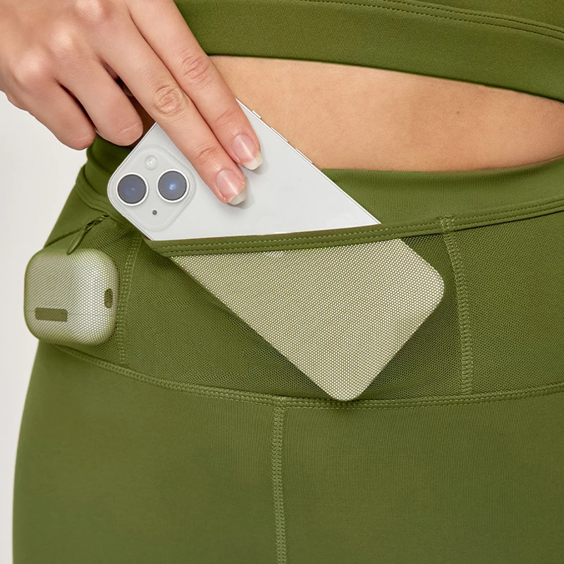 Pantaloncini da corsa per maratona da donna con stoccaggio a vita intera e fodera antibatterica Palestra Yoga Ciclismo Pantaloncini sportivi atletici ad asciugatura rapida