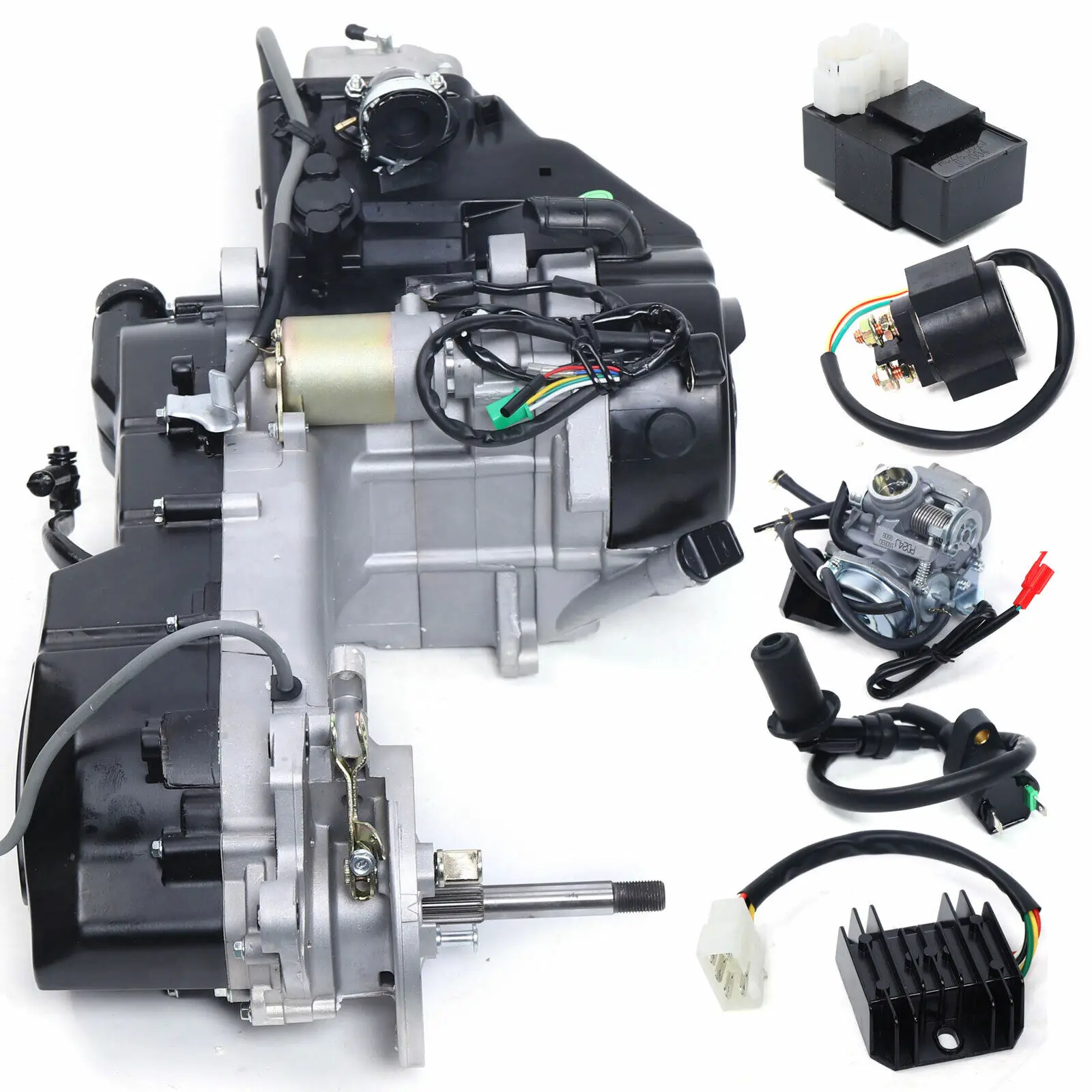 150cc GY6 ATV Go Kart Engine Motor AutoTransmission Build-in Long Case Single Cylinder Complete Engine Motor 4-Stroke