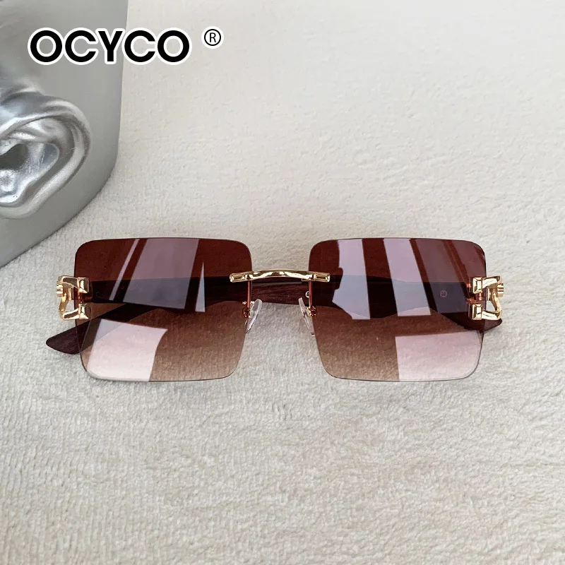 Mode Randlose Quadratische Sonnenbrille Für Mann Leopard Design Gradienten Sonnenbrille Frau Luxus Outdoor Brillen UV400 – Detail 11