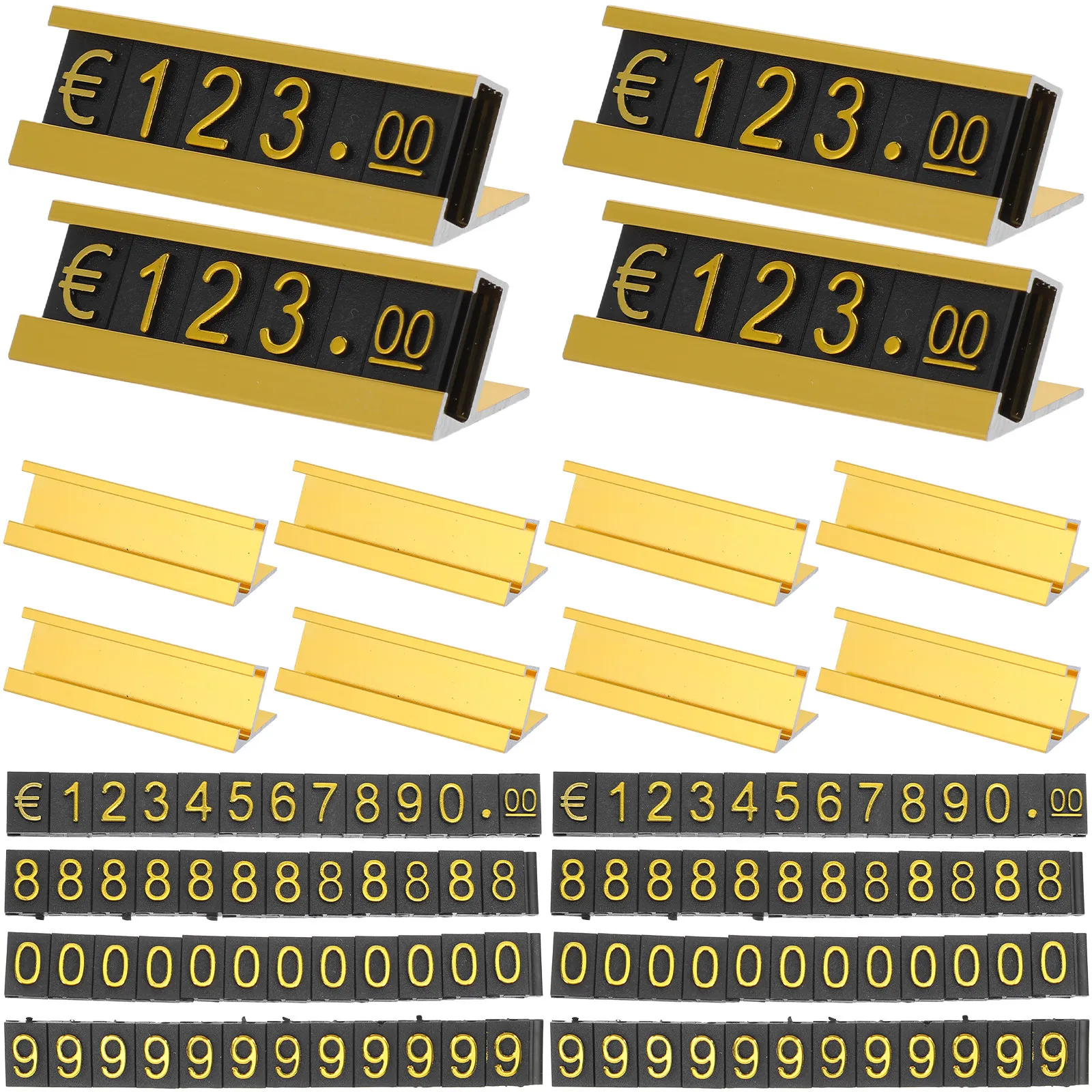 

16Sets Gold Adjustable Price Cubes Jewelry Price Tag Holders for Countertop Display Retail Shop Jewelry Store Pricing Counter