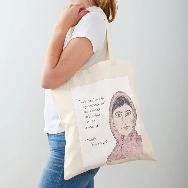 

Malala Yousafzai - Voices (color) Tote Bag hand bag reusable shopping bags custom bags canvas tote bag