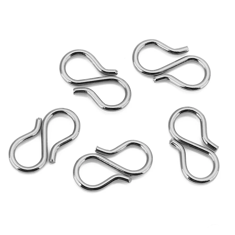 30pcs Stainless Steel Gold Color S Shape Clasps DIY Bracelet Necklace Hooks End Clasps Connectors for Jewelry Making Supplies