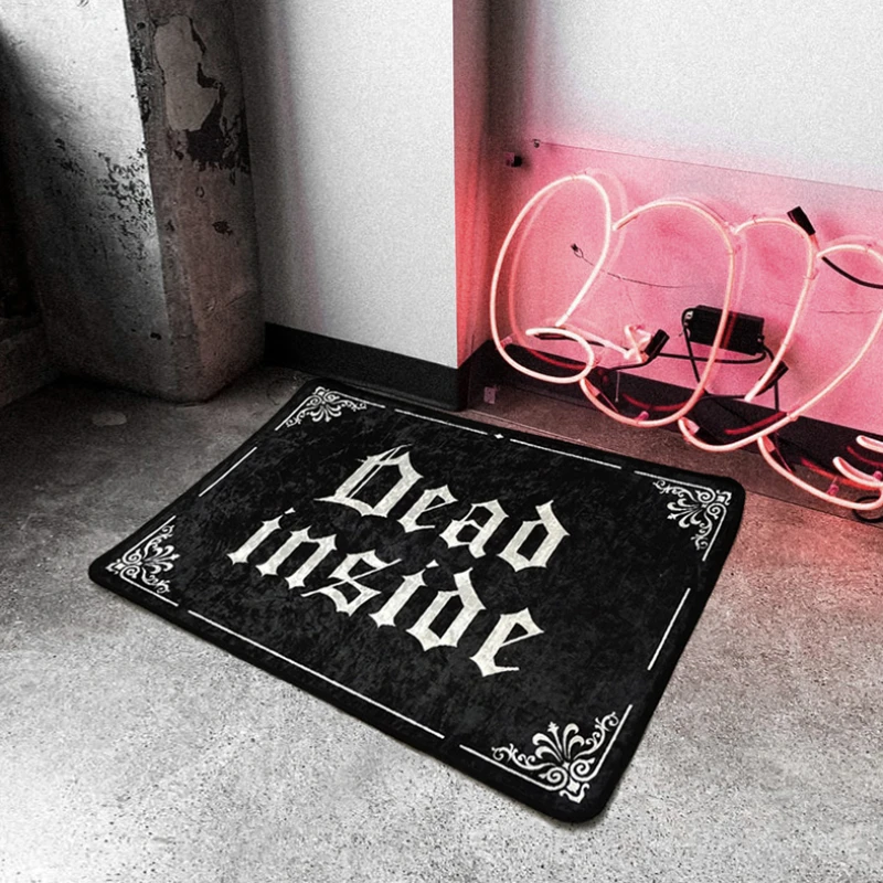 VIKAMA [Dark Tone Carpet] Gothic Rock Style Design High-Quality Halloween Easter Bedroom Entrance Door Mat Home Decoration
