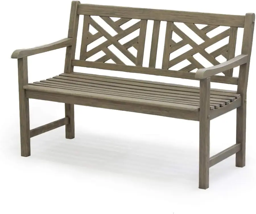 Maine Outdoor Garden Bench for Patio Furniture 4-Foot Weathered Gray 25.5