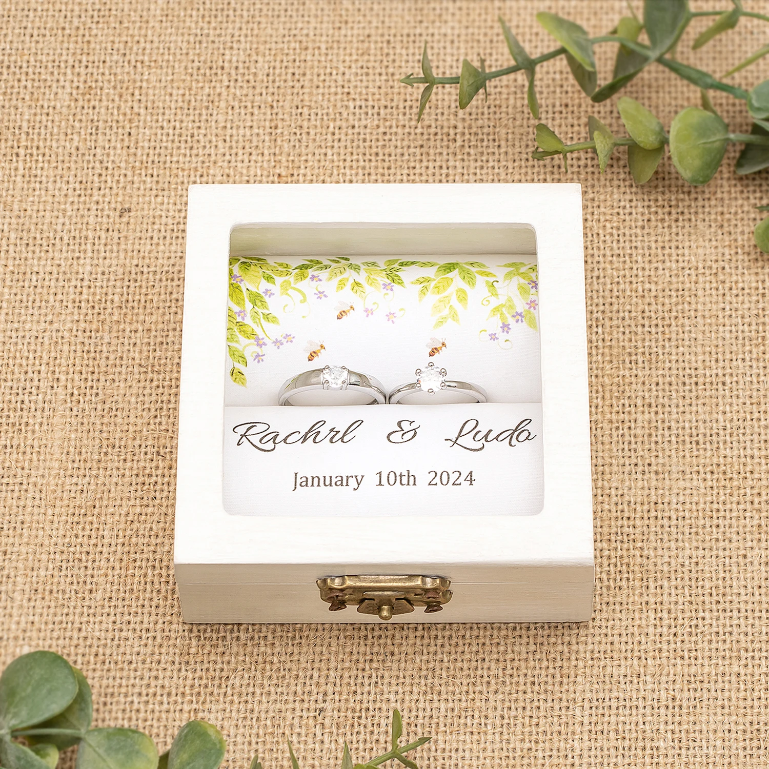 

Engagement Ring Box Wedding Favors Gift for Her Wedding Jewerly Box Custom Name Ring boxPersonalized Wedding Ring Box