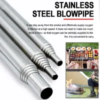 Stainless Steel Blowpipe Pocket Bellow Collapsible Air Blow Stick Campfire Fire Tool Outdoor Bushcraft Camping Hiking Cooking