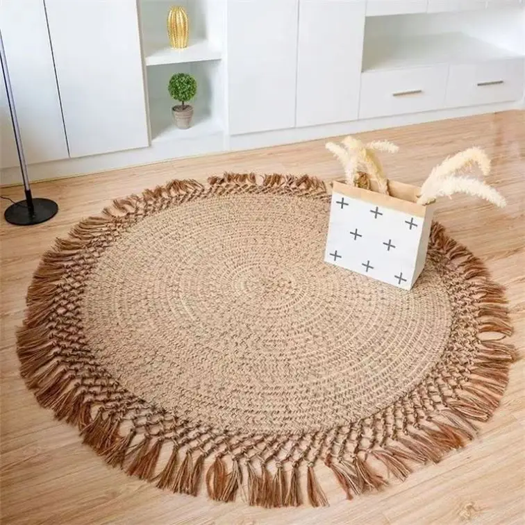 2026 Boho Throw Rug Nordic Geometric Mat Living Room Rugs  Brown Outdoor 2X3 Kitchen Carpets for Floor 4 Feet Roundpromote sales