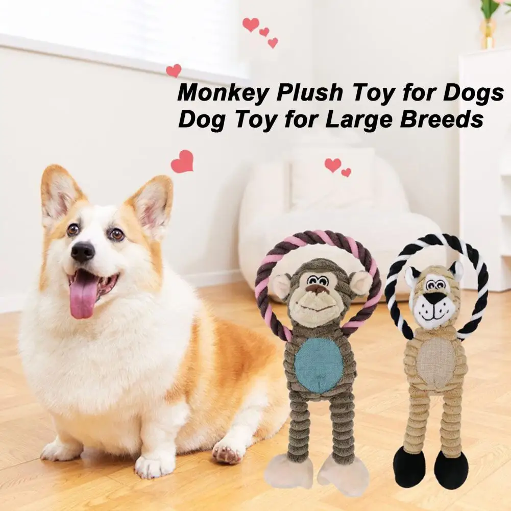 Pet Monkey Toy for Dogs Quacking Duck Dog Toy for Stress Relief Stuffed Chew Toy for Dogs Calming Pillow Any Size Dog Tough Dog