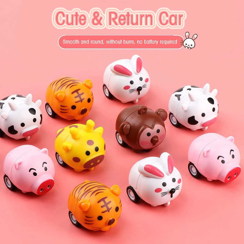 3 pcs Cutecute Animais Dos Desenhos Animados Brinquedos Do Carro Mini Carros Dublê Interação Pai-filho Enigma Brinquedos para Crianças Menino Menina