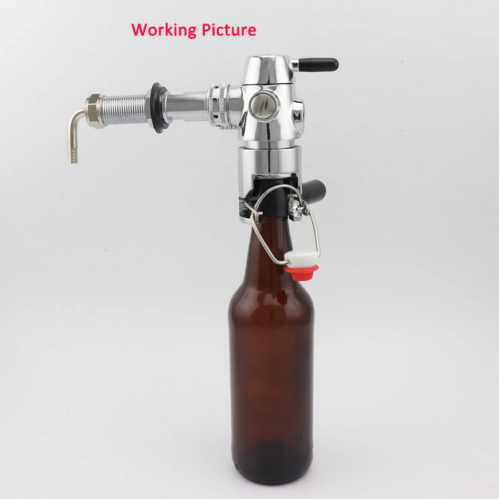 Bottle Filler Clamp Lock Ring Adapter for No-foam Beer Bottle Filling Device PET/Swing Top/Short Neck Glass Bottle
