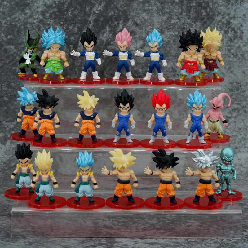 21 teile/los Dragon Ball Mini Figur Super Saiyajin Goku Vegeta Action-figuren DBZ Puppen Modell Spielzeug Geschenke – Detail 2