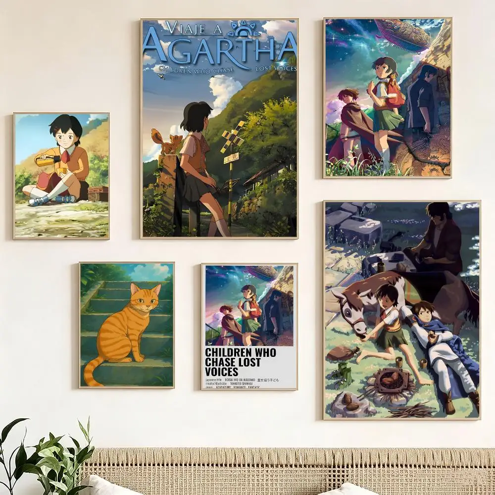 Japanese Anime C-Children Who Chase Lost Voices Poster Print Painting Home Decor for Bedroom Living Room Hallway