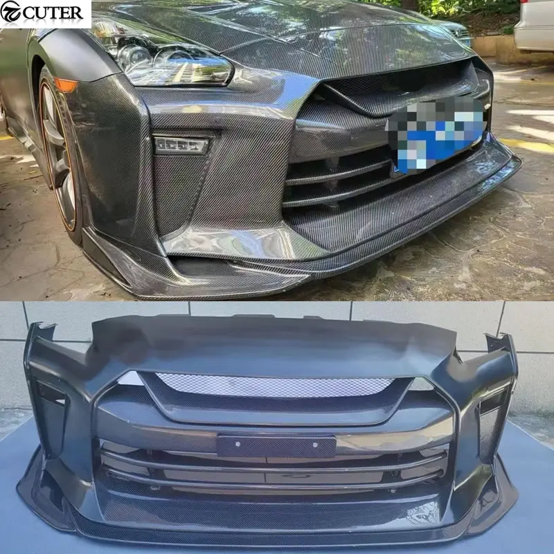 Gtr Gt-r R35 Top Style Carbon Fiber FRP Front Bumper Rear Bumper Side Skirts Engine Hood Rear Spoiler for Nissan Gtr R35 09-15