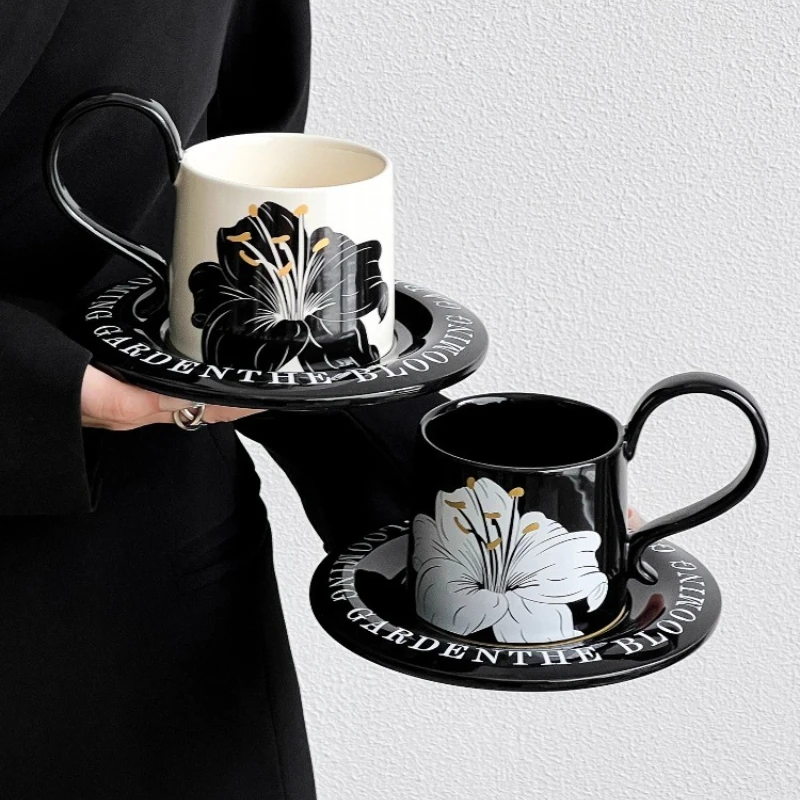 Juego de tazas y platillos de otoño, tazas Tania Bulhoes, tazas para juegos de café, tazas de café de cerámica, juego de tazas de té de China, par de tazas Van Gogh