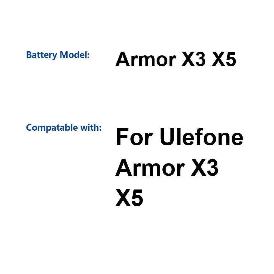 

Для Ulefone Armor X3 X5 5000 мАч аккумулятор для мобильного телефона с быстрой зарядкой