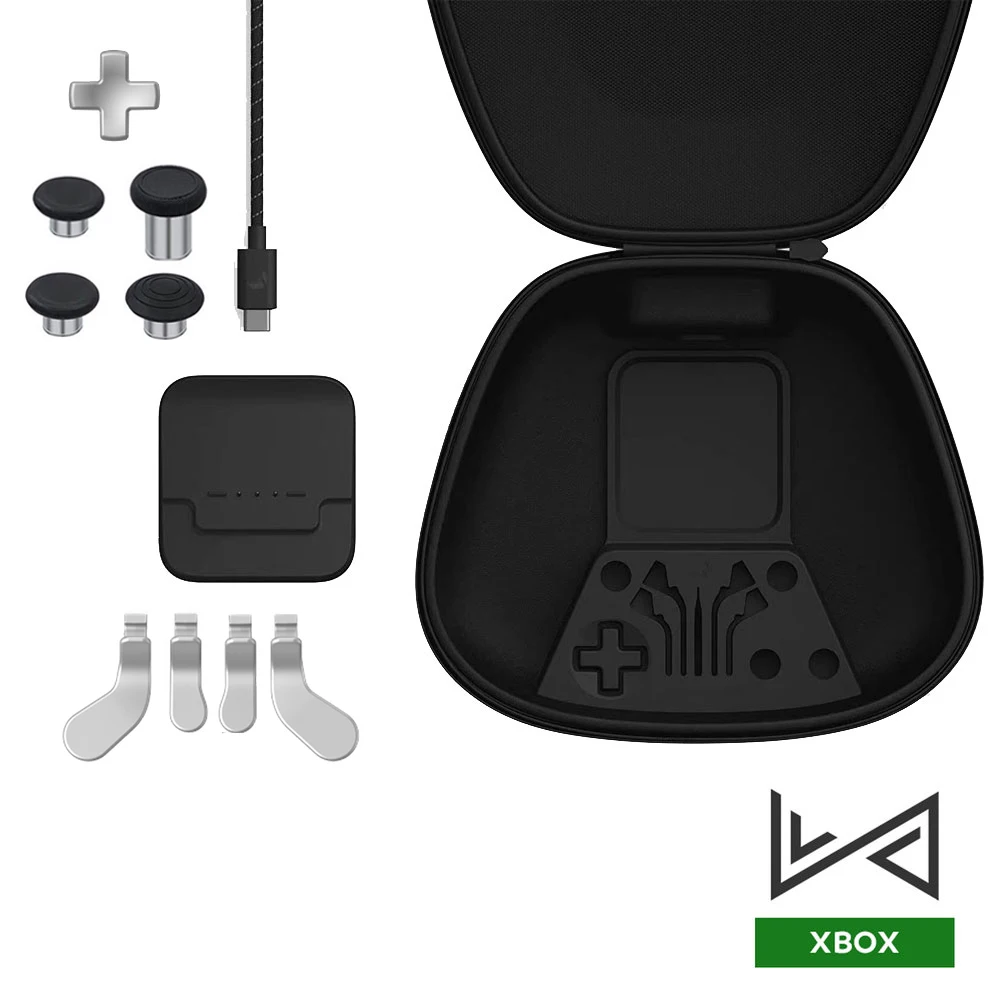 حقيبة تخزين محمولة لجهاز تحكم سلسلة Xbox Elite 2 ، حافظة واقية ، حامل شحن داخلي ، أزرار معدنية للكابل