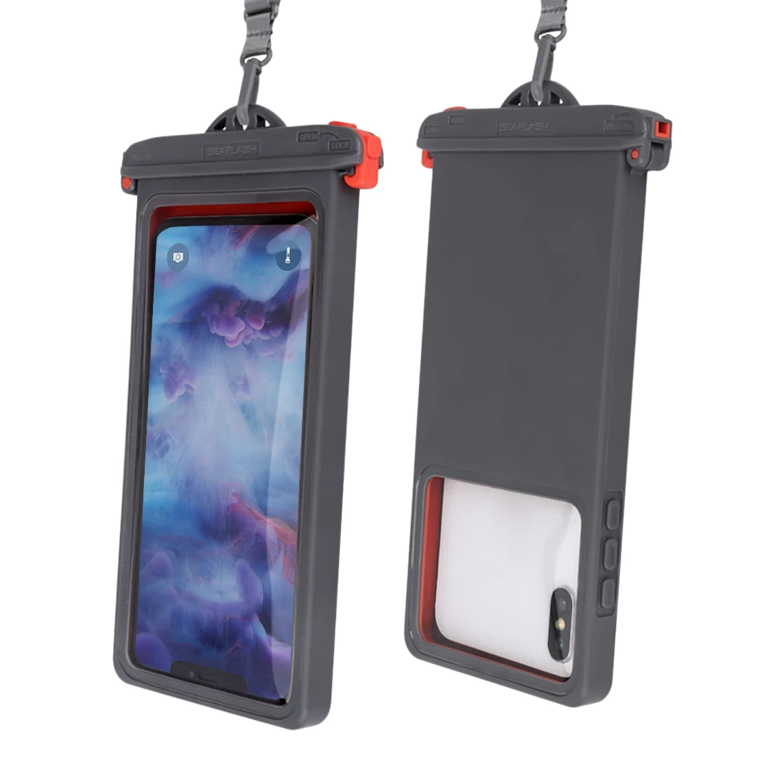 Waterproof Phone Bag Transparent Drift Diving Swimming Bags Dry Bag Phone Covers for Below 6.9 Inches Phone Grey