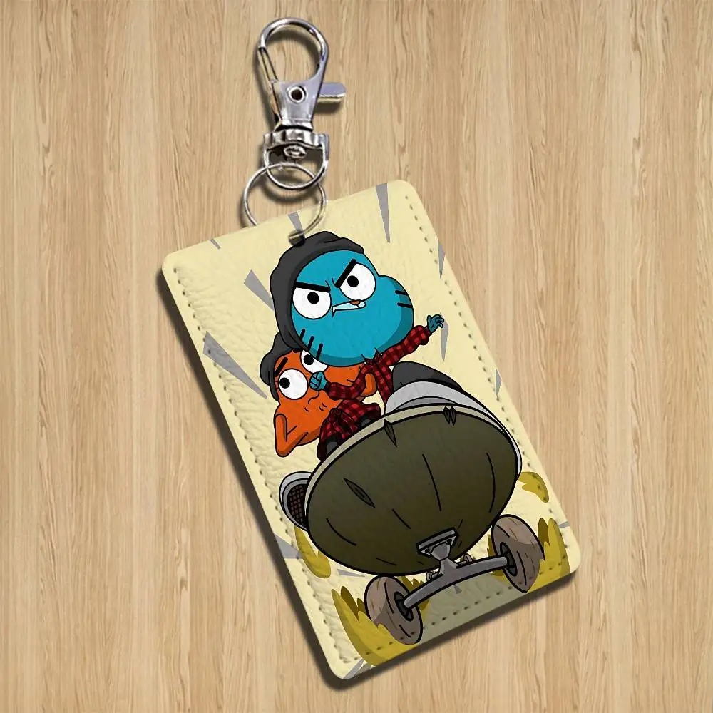 Portachiavi con Carte Anime del Cartone Animato 'The Amazing World of Gumball', Ciondolo alla Moda per Borsa, Porta Tessere, Porta Carte Bus, Carino per Adulti