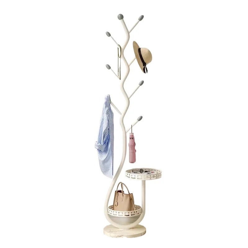 Porte-manteau sur pied de Style crème, organisateur de vêtements d'entrée minimaliste, porte-chapeau et manteau d'intérieur pour chambres à coucher