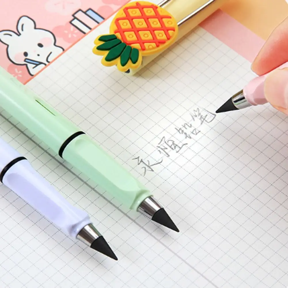 Fruit Bear Cartoon Eternal Pencils Cute Gifts Plastic No Sharpening Pencils with Fruits Animal Decoration