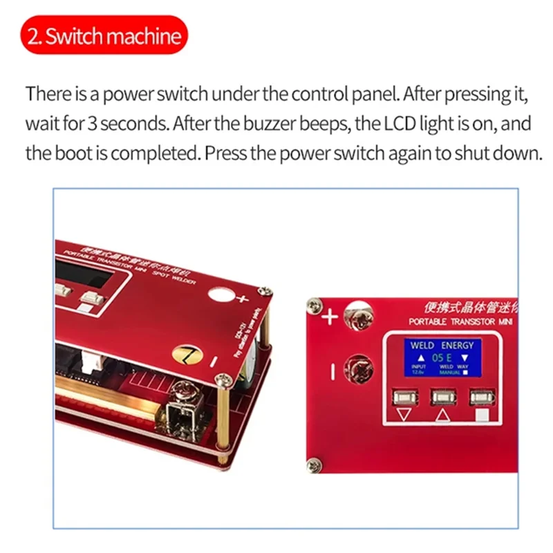 

A04G-Portable Transistor Mini Spot Welder Variety 18650 Lithium Battery Powered Adjustable Welding Power Supply