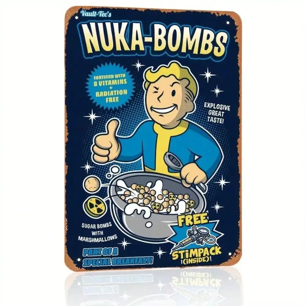 Vault-Tec Nuka-Bombs 금속 벽 장식 - - Retro Gaming Vault 리뷰 및 가격