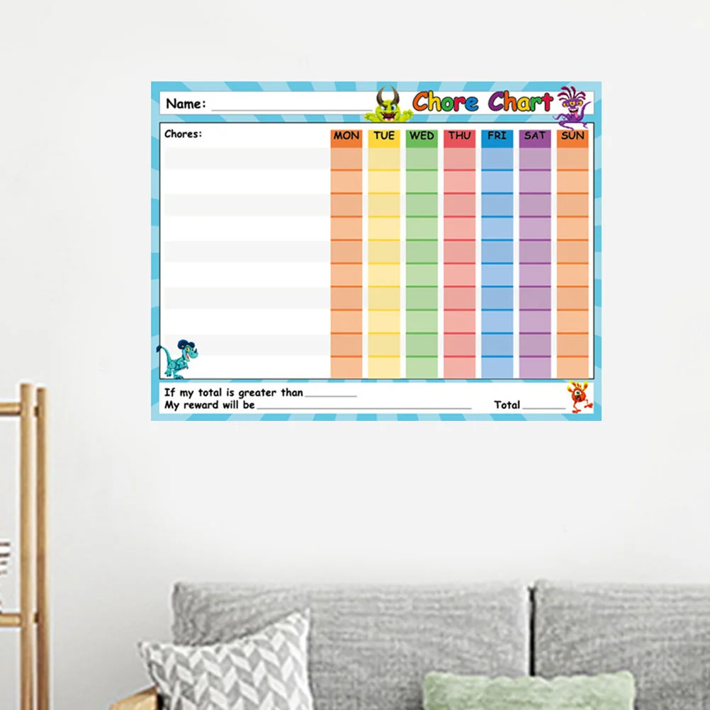 Kids Whiteboard Responsibility Chart Magnetic Sticker Children's Room Wall Paper