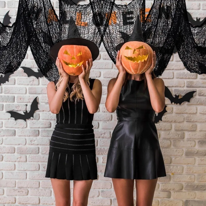 2M/4M Halloween-Dekorationen, schwarzes gruseliges Gaze-Tuch, Fenster, Tisch, Tür, Netz, gruseliges Kostüm, Party, Spukhaus, Wand, DIY-Dekoration – Detail 21