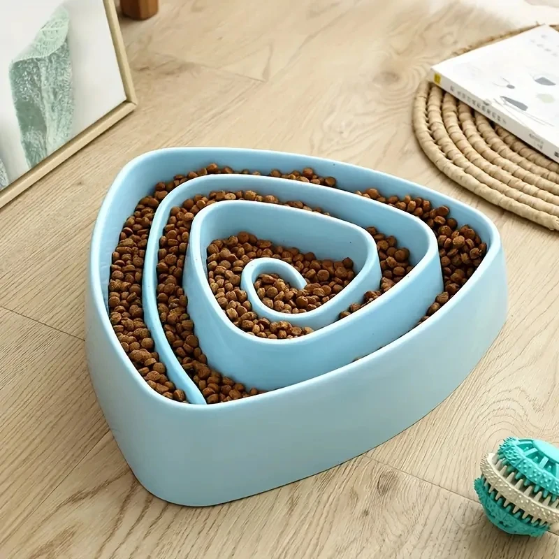 Triangle Design Slow Feeder Dog Bowl Anti-choking Plastic Dog Puzzle Food Bowl Non-slip Pet Slow Feeding Basin For AnxietyRelief