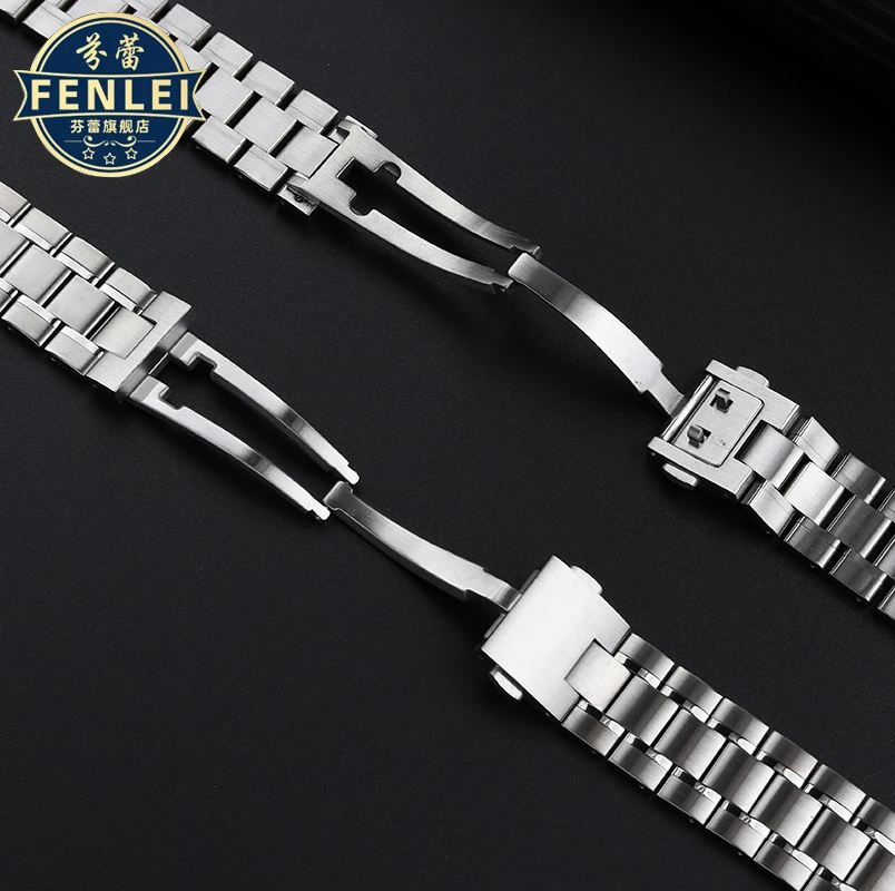 High Quality 22mm Solid Stainless Steel Watchband For Tag Heuer Carrera Bracelet Metal Deployment Clasp Curved Watchstrap silver