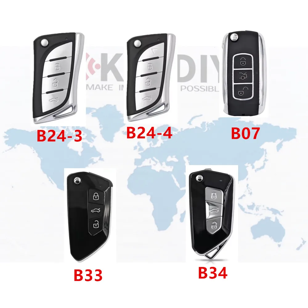 5PCS/LOT NEW kd universal key car remote key 315 433mhz B24-3 B24-4 B33 B34 B07 for profession locksmith