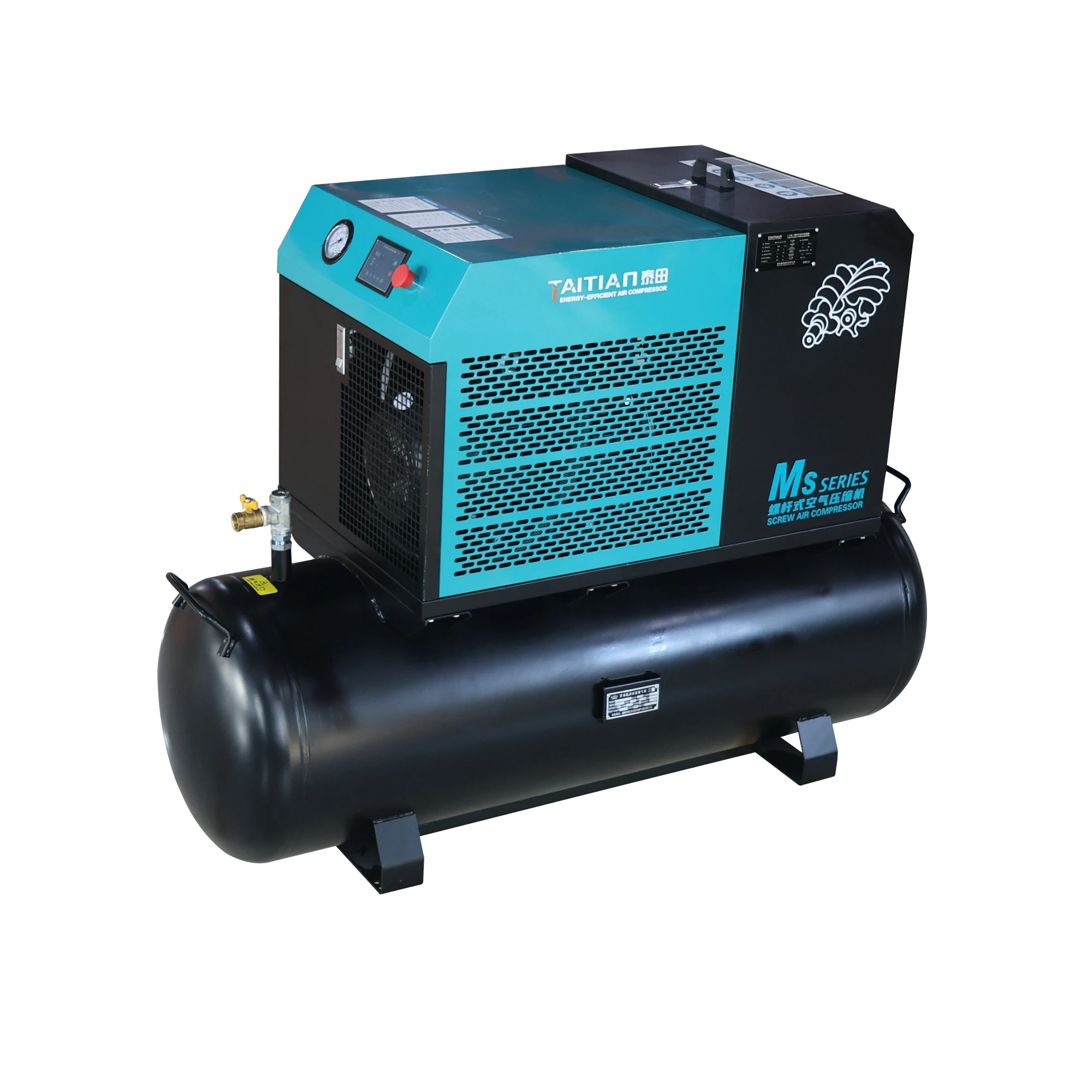 15 11KW tudo em um com tanque de ar 300L Compressor de ar portátil com parafuso Compressor industrial