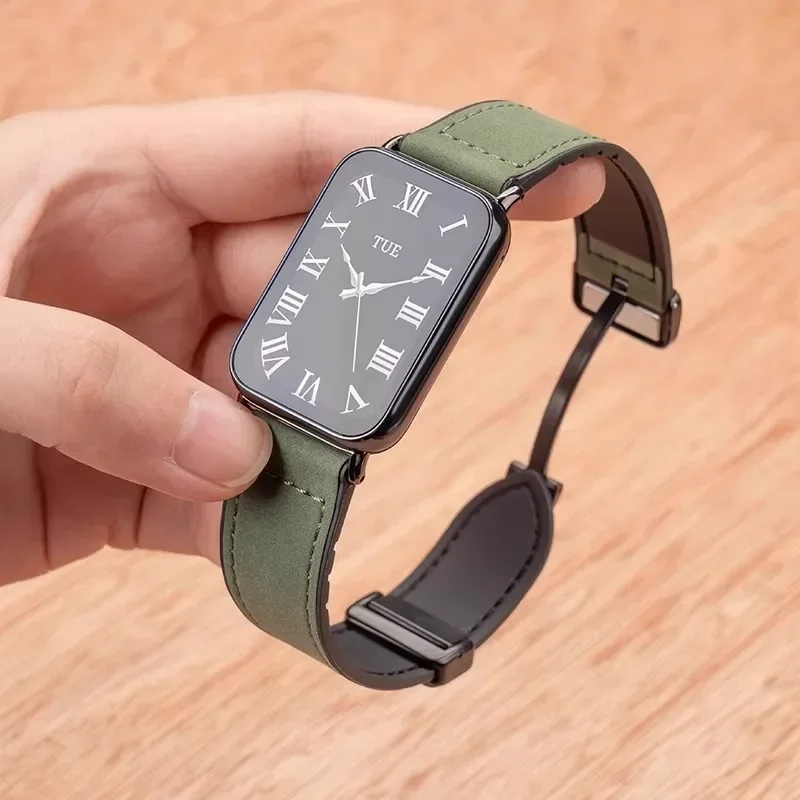 حزام من جلد البقر لـ Mi Band 8 Pro Sport Watchband لـ Redmi Watch4 استبدال امرأة رجل كوريا سوار Smartwatch حزام 20 22