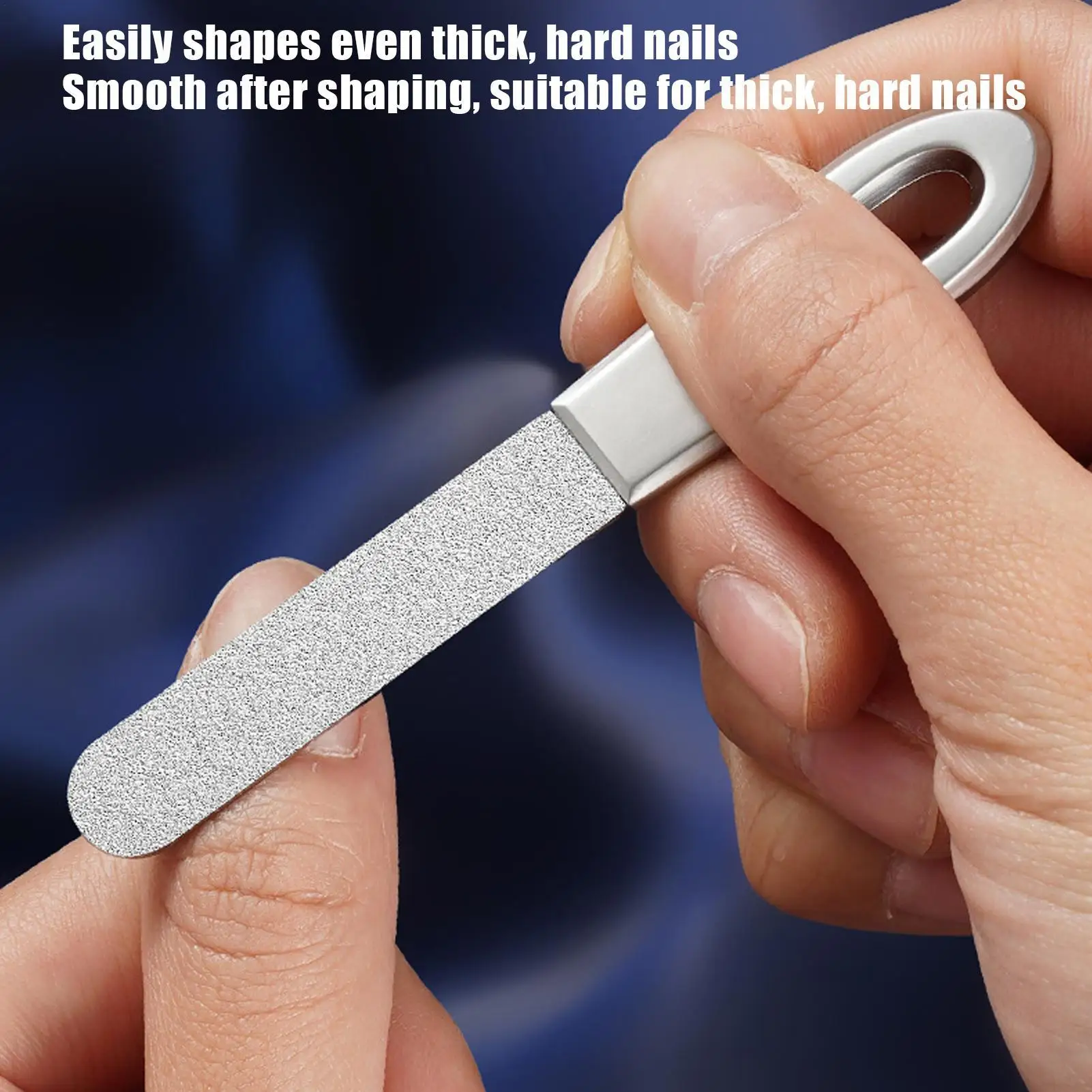 Metal Nail File Double-Sided Portable Tool with Keychain Case Nail File for Women Men Manicure Pedicure Beauty Home Travel